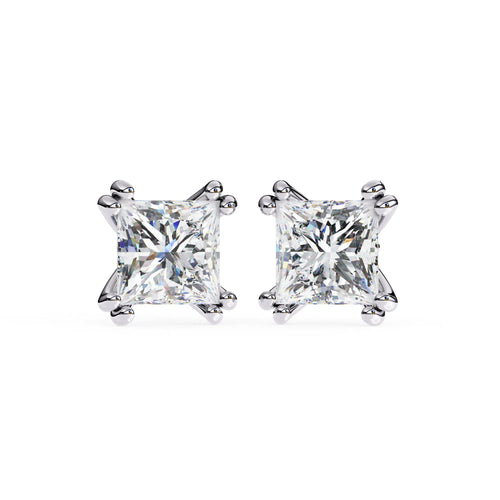 Double Prong Cushion Cut Lab Diamond Studs Earring