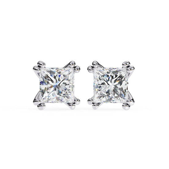 Double Prong Cushion Cut Lab Diamond Studs Earring