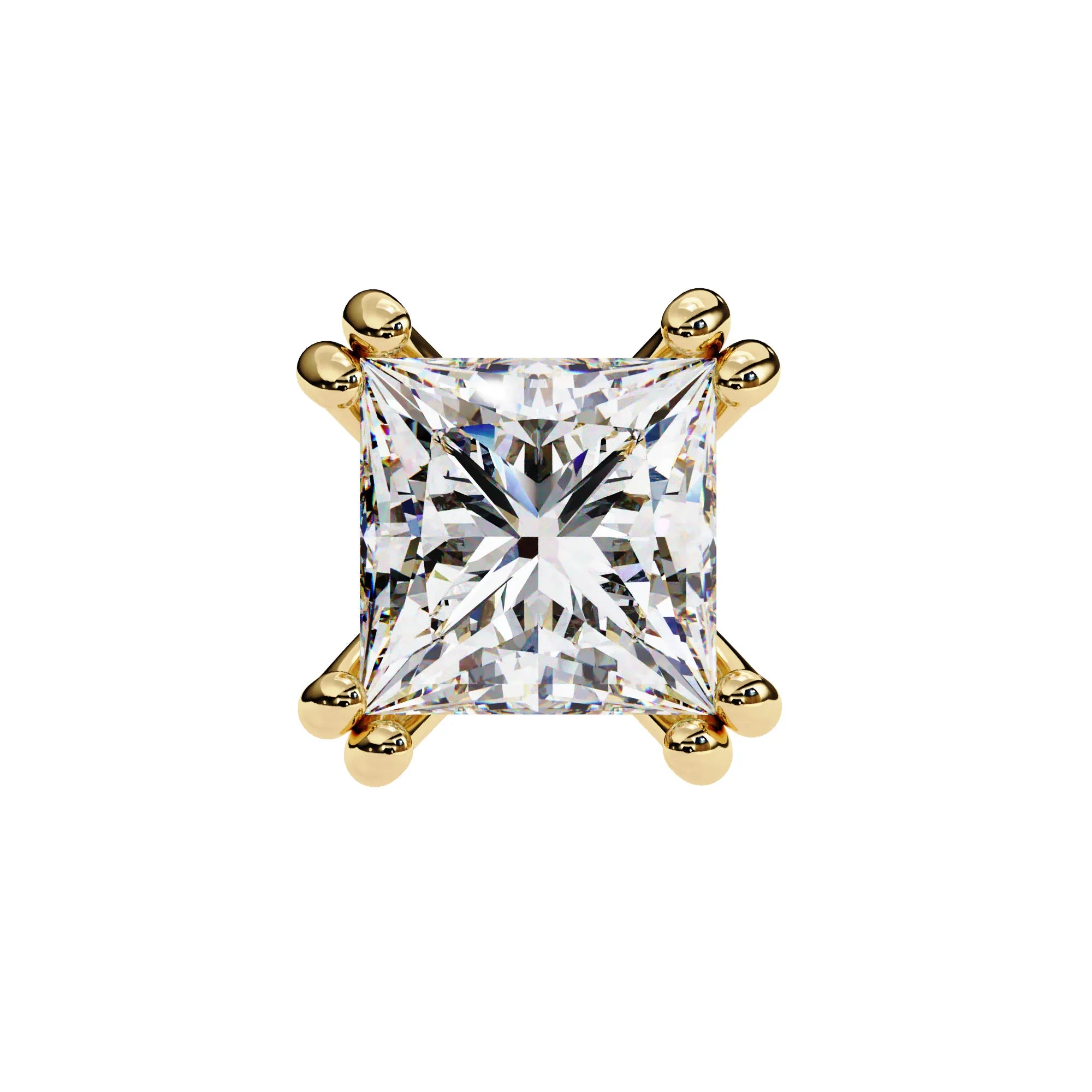 Double Prong Cushion Cut Lab Diamond Studs Earring
