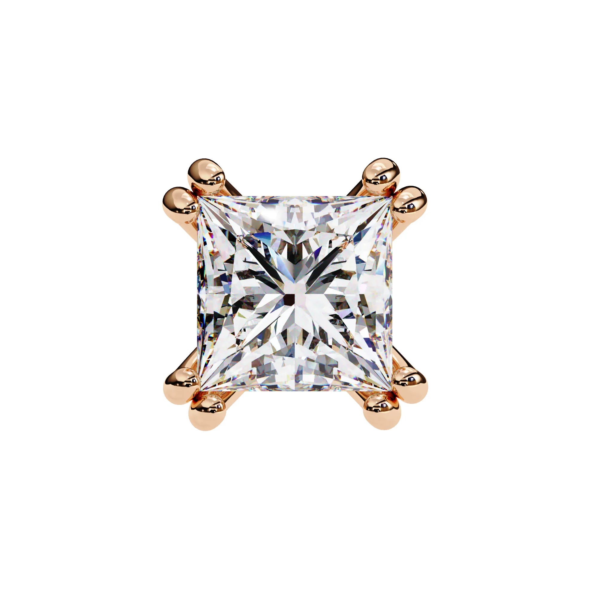 Double Prong Cushion Cut Lab Diamond Studs Earring