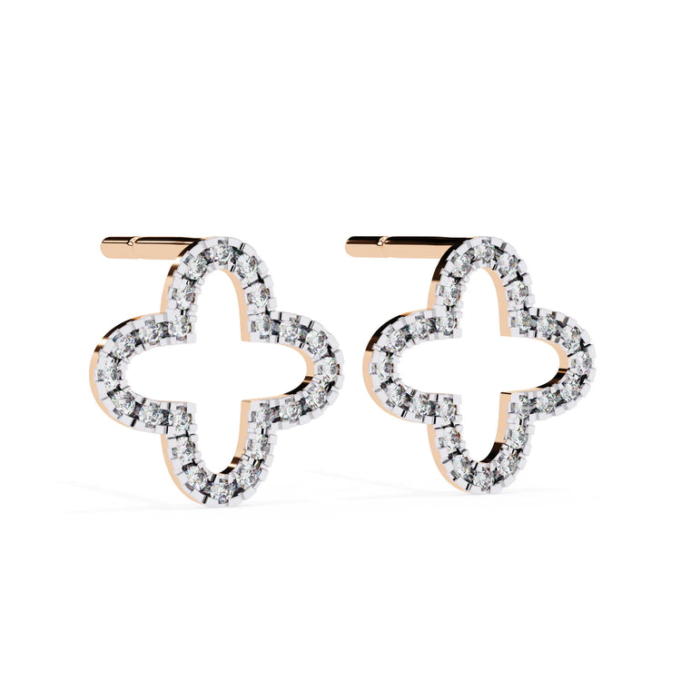Lab Diamond Clover Studs Earring