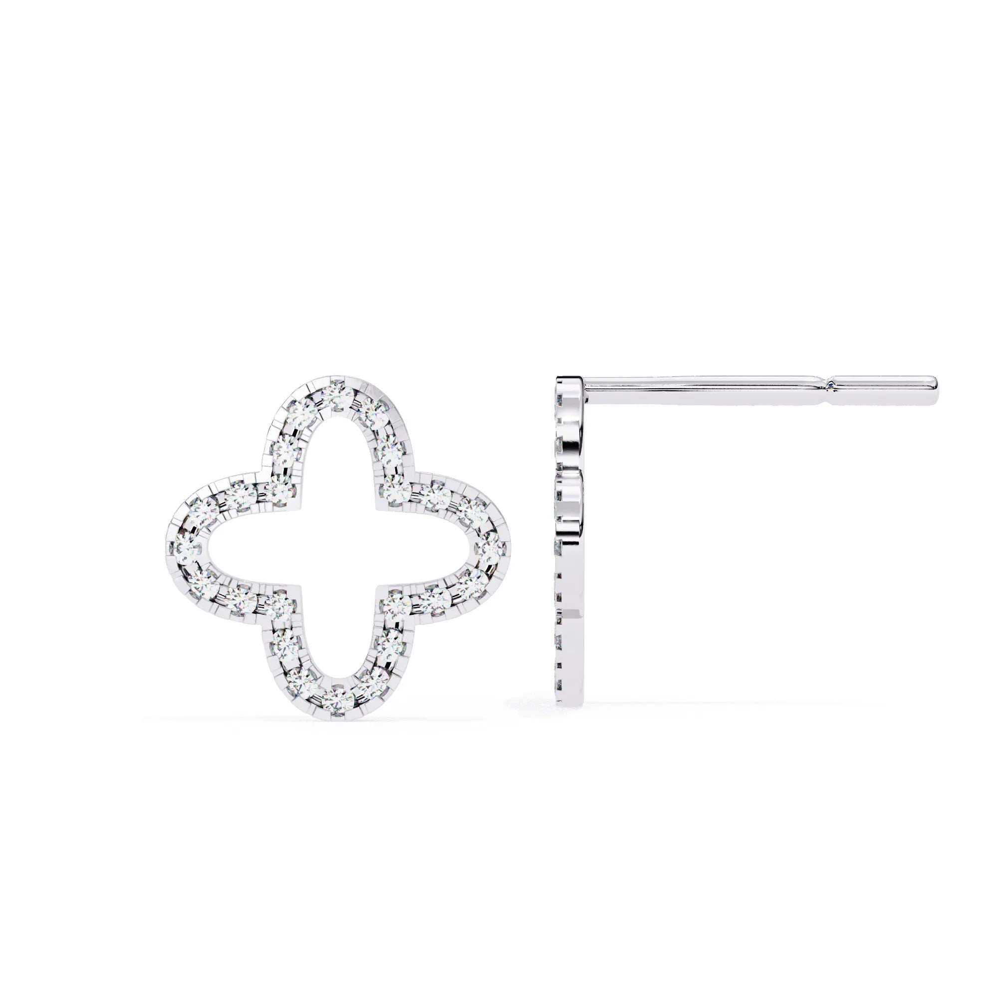 Lab Diamond Clover Studs Earring