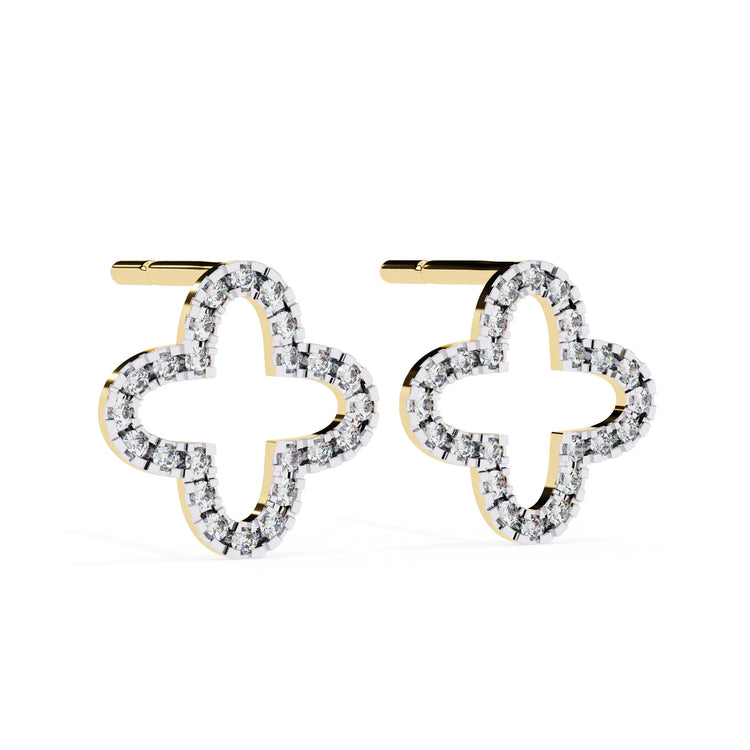 Lab Diamond Clover Studs Earring