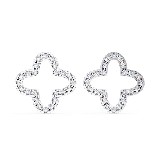 Lab Diamond Clover Studs Earring