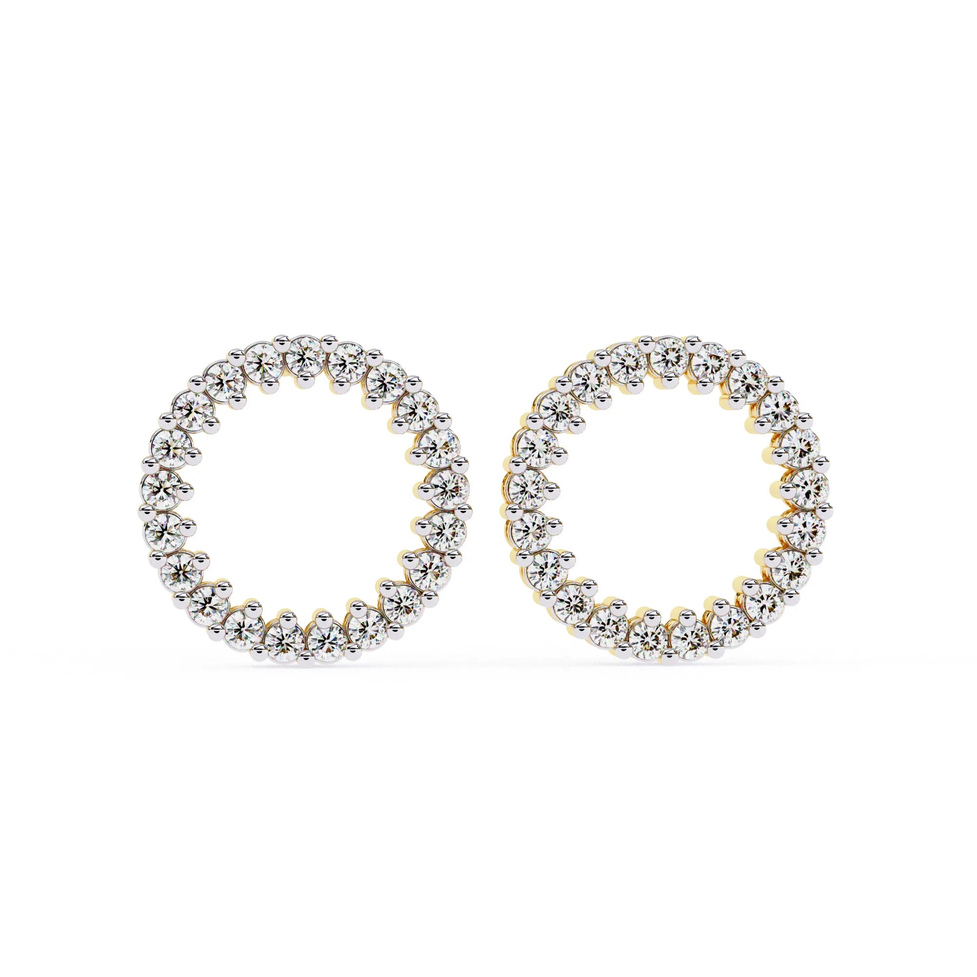 Round Cut Lab Diamond Circle Studs Earrings
