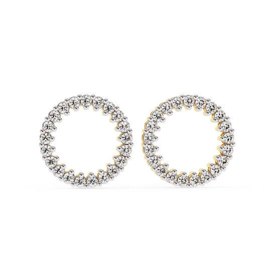 Round Cut Lab Diamond Circle Studs Earrings