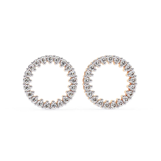 Round Cut Lab Diamond Circle Studs Earrings