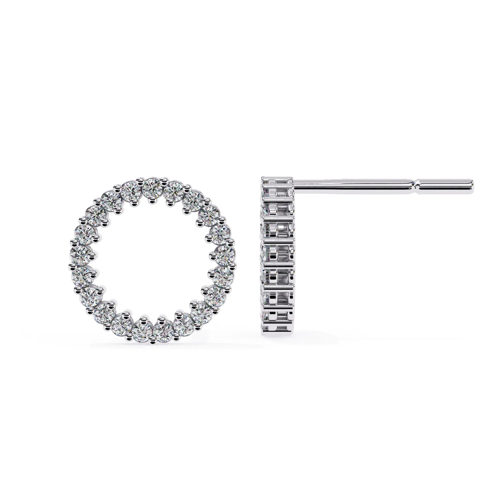 Round Cut Lab Diamond Circle Studs Earrings