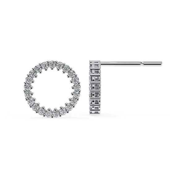 Round Cut Lab Diamond Circle Studs Earrings