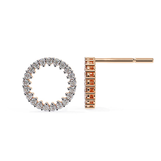 Round Cut Lab Diamond Circle Studs Earrings