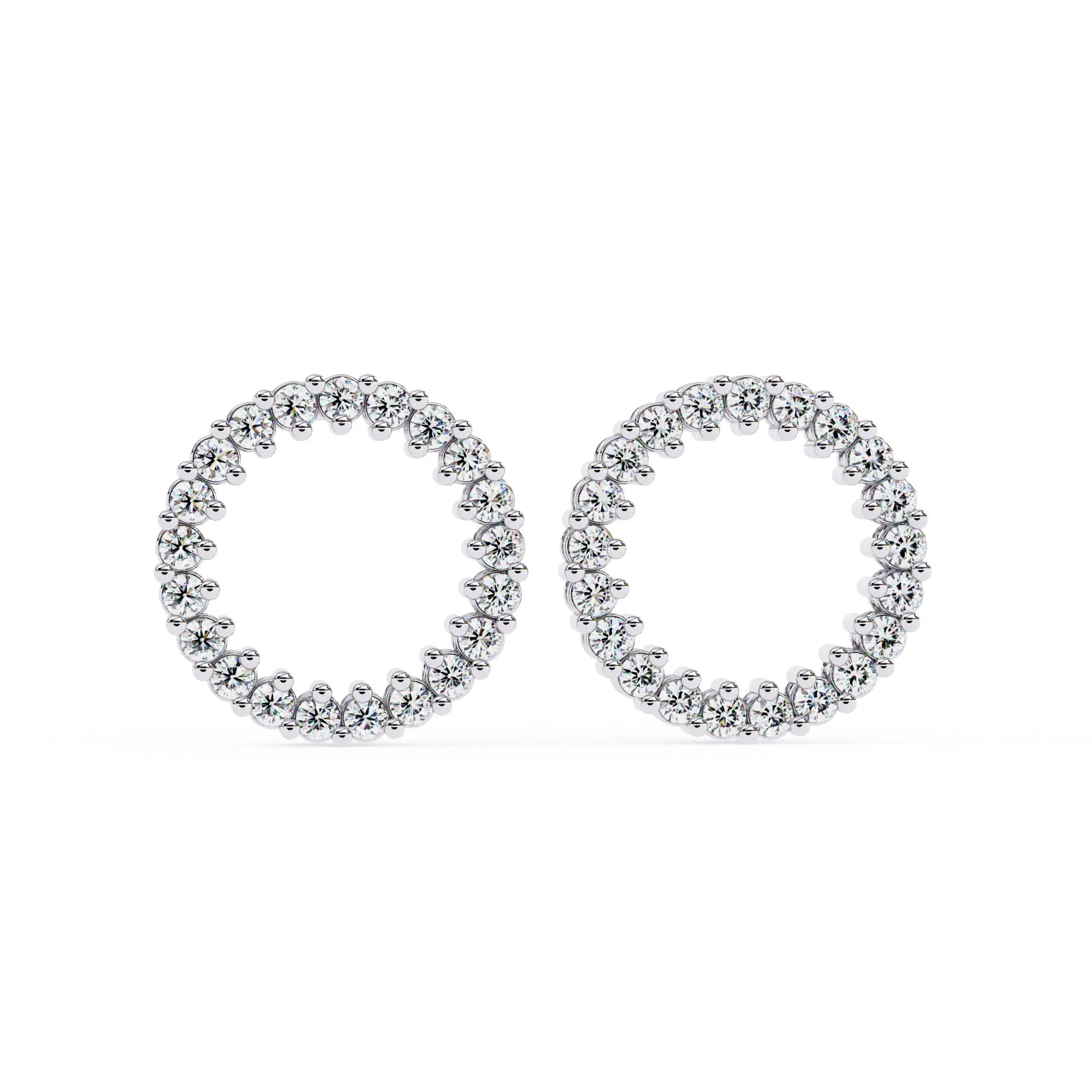 Round Cut Lab Diamond Circle Studs Earrings