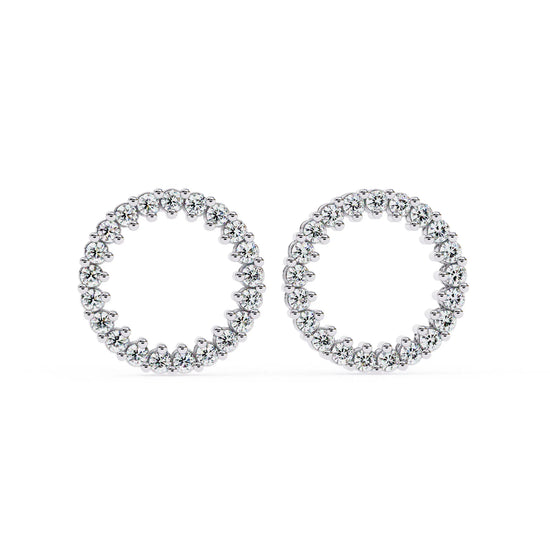 Round Cut Lab Diamond Circle Studs Earrings