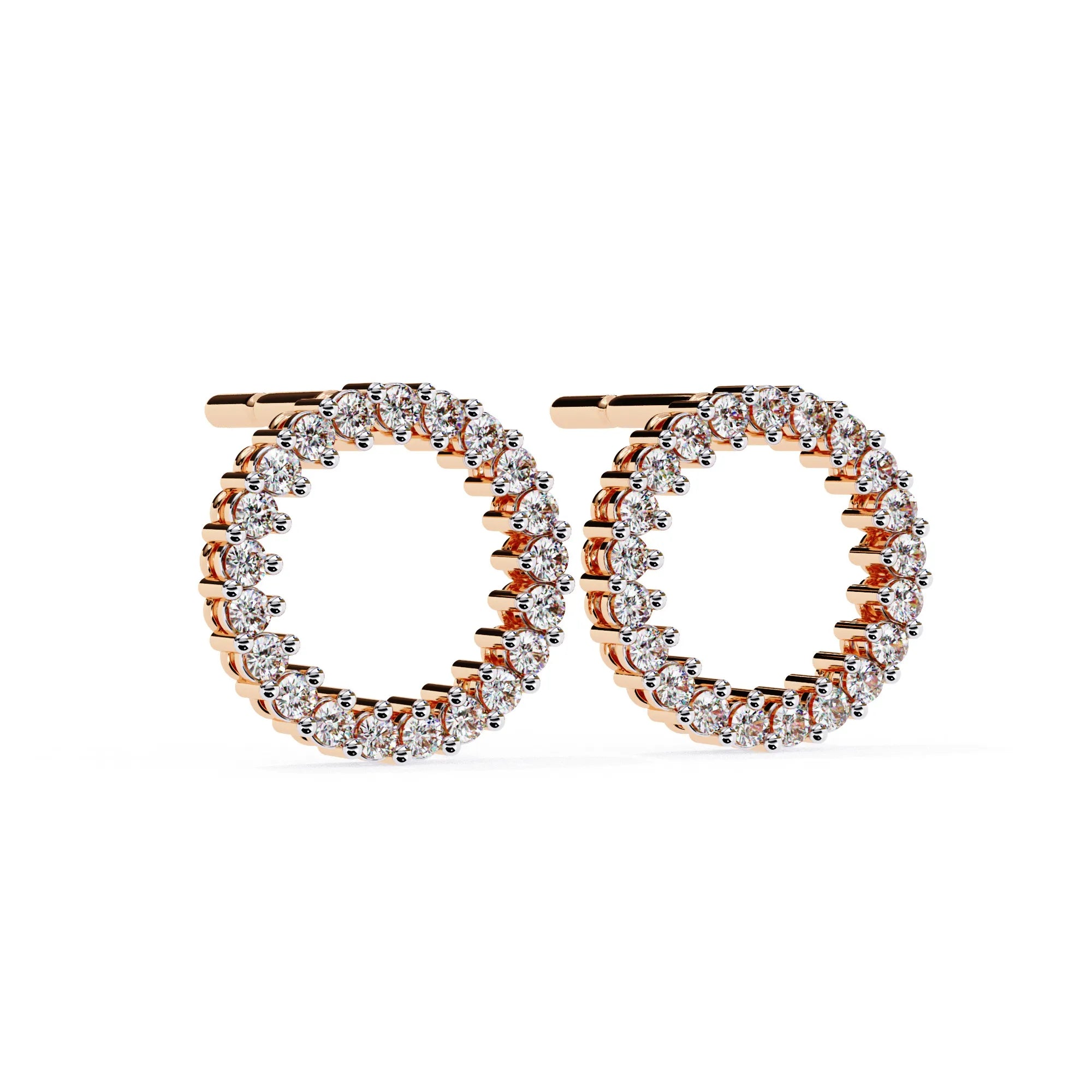 Round Cut Lab Diamond Circle Studs Earrings