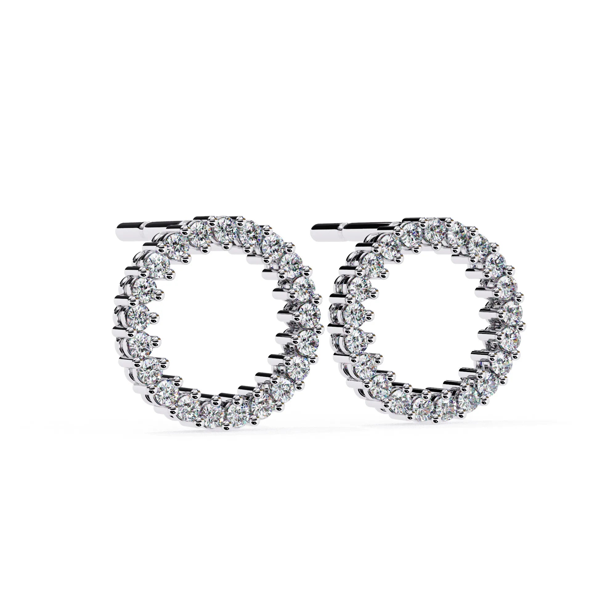 Round Cut Lab Diamond Circle Studs Earrings