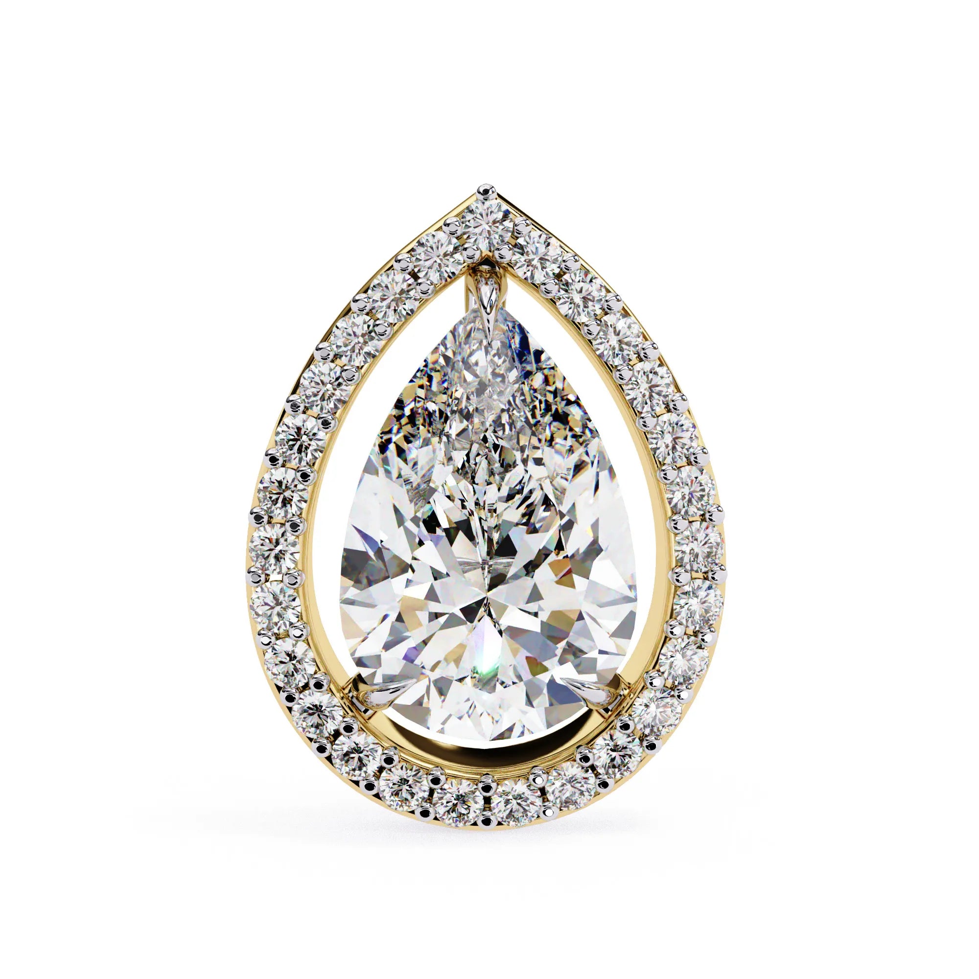 Teardrop Lab Diamond Halo Studs Earrings