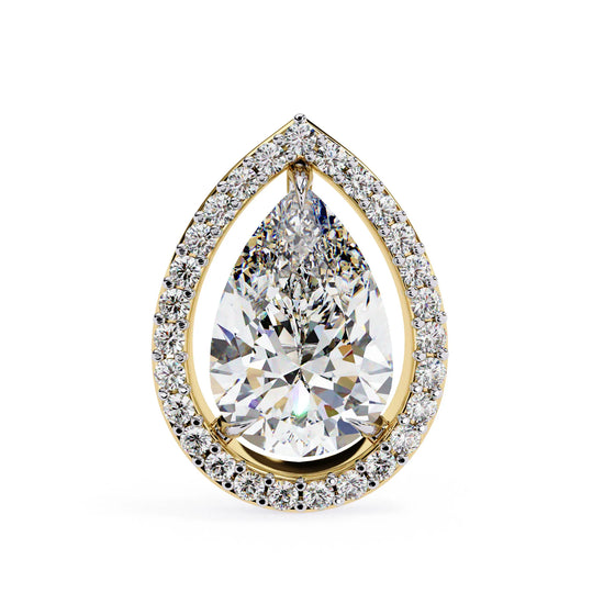 Teardrop Lab Diamond Halo Studs Earrings