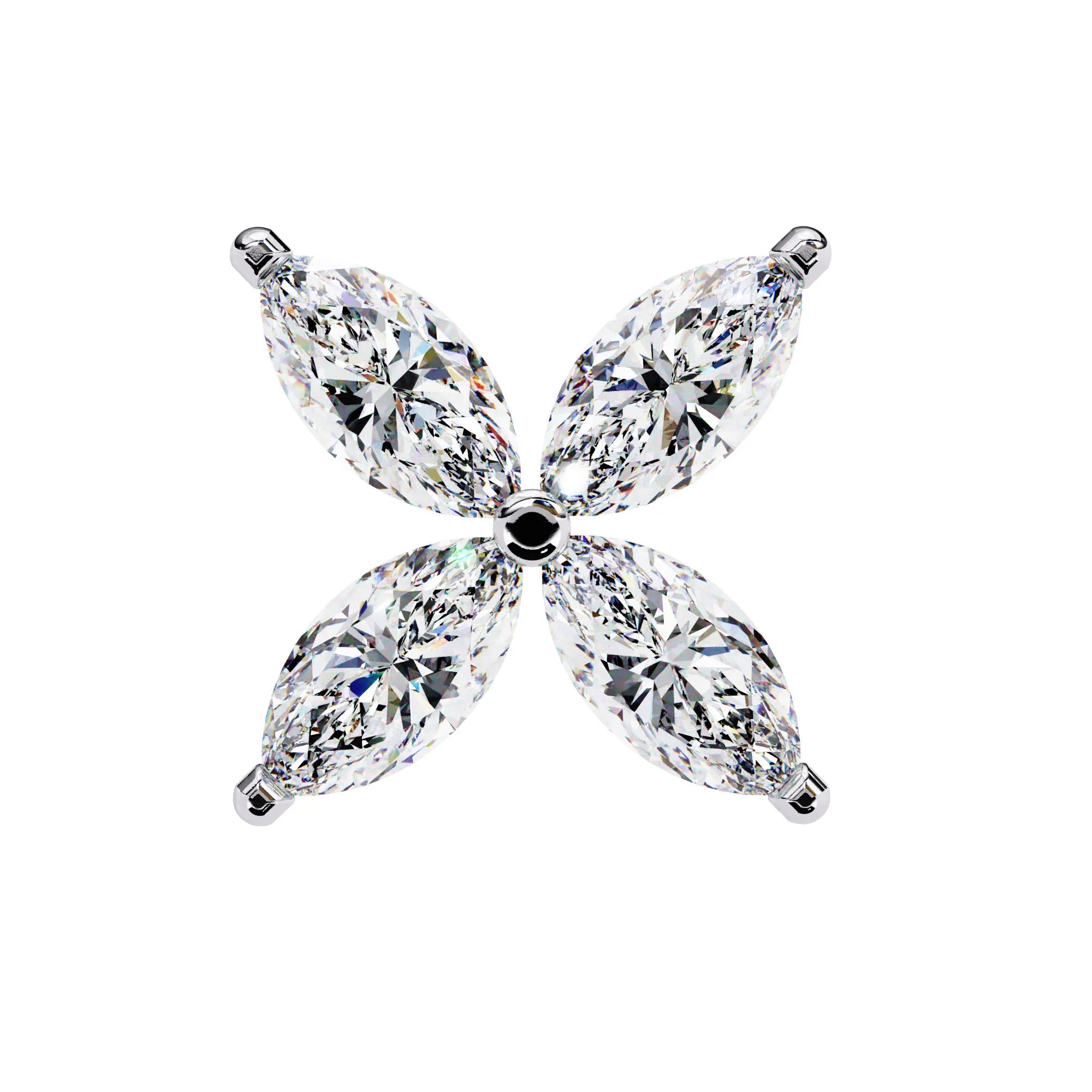 Floral Marquise Cut Lab Diamond Studs Earring