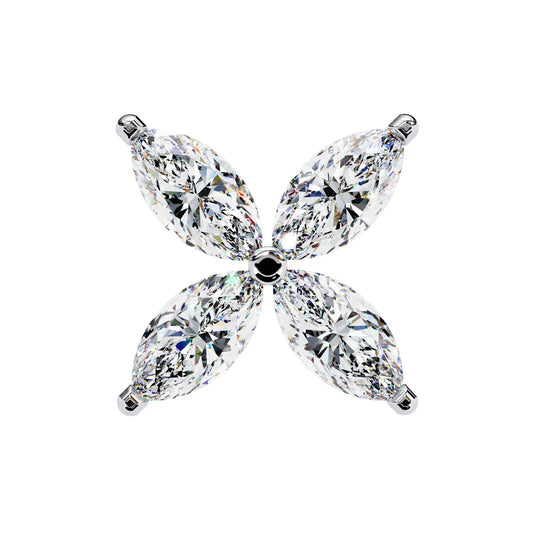 Floral Marquise Cut Lab Diamond Studs Earring