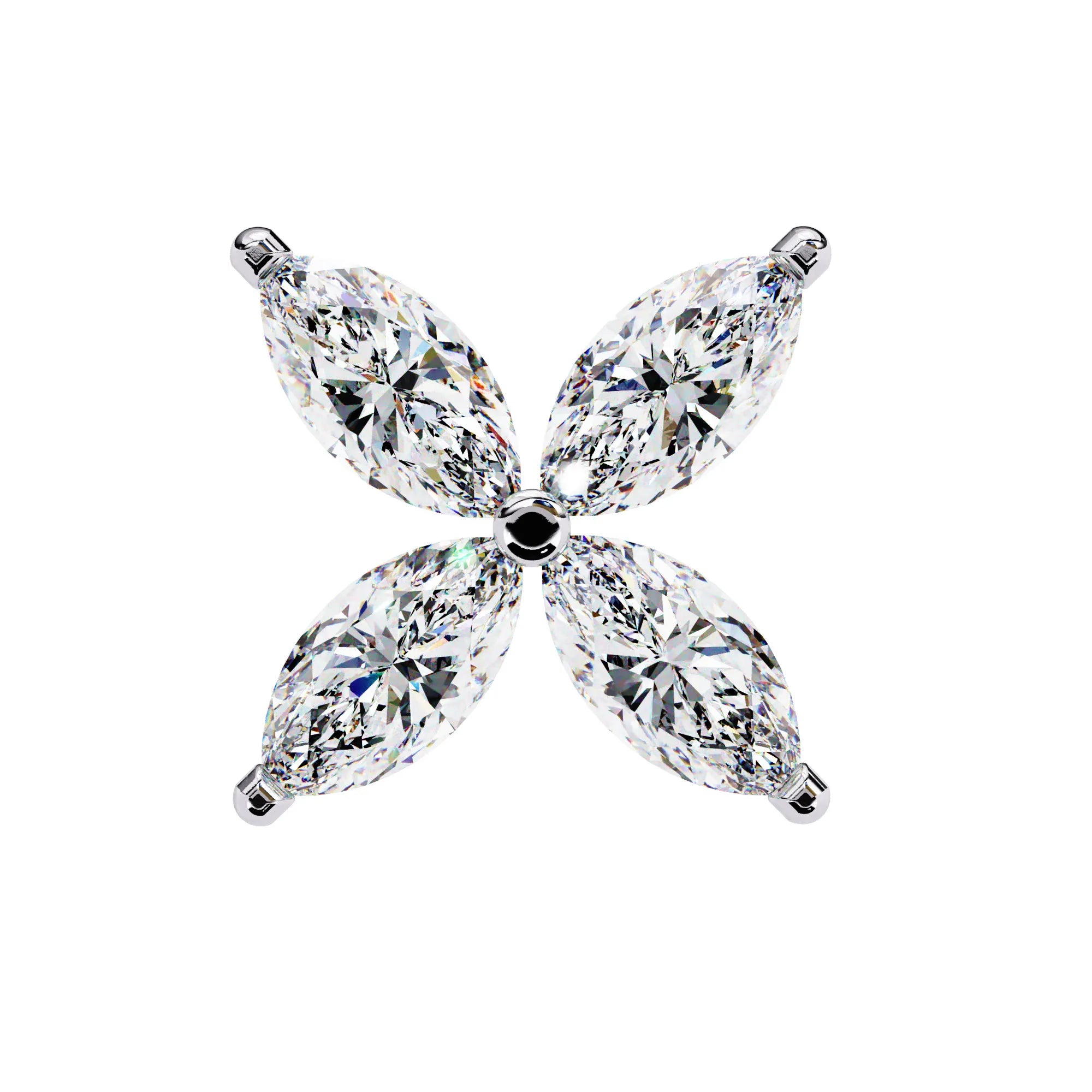 Floral Marquise Cut Lab Diamond Studs Earring