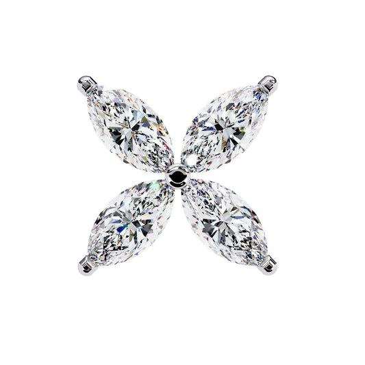 Floral Marquise Cut Lab Diamond Studs Earring