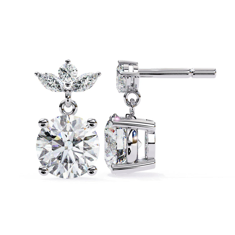 Royal Floral Lab Diamond Drop Earring