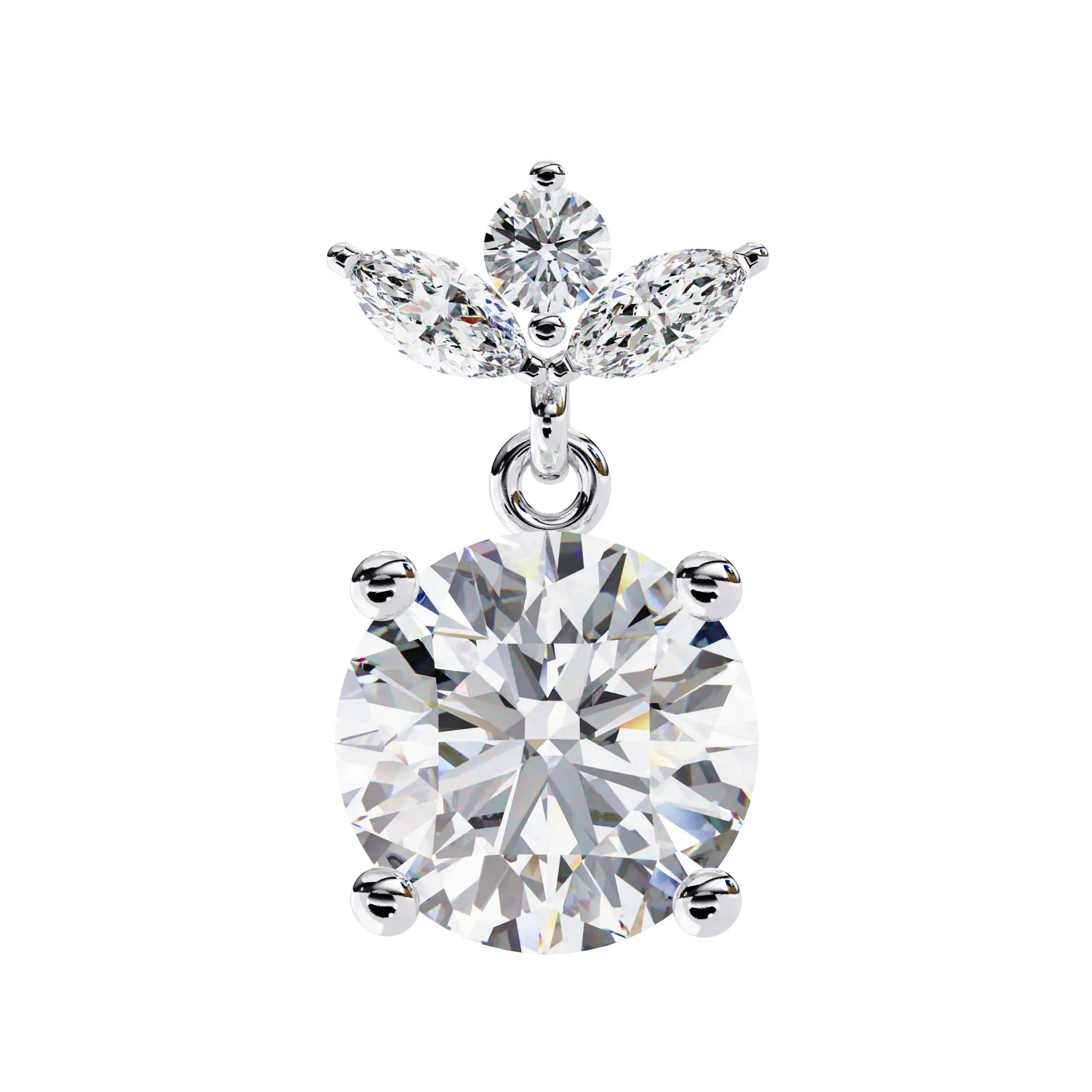 Royal Floral Lab Diamond Drop Earring