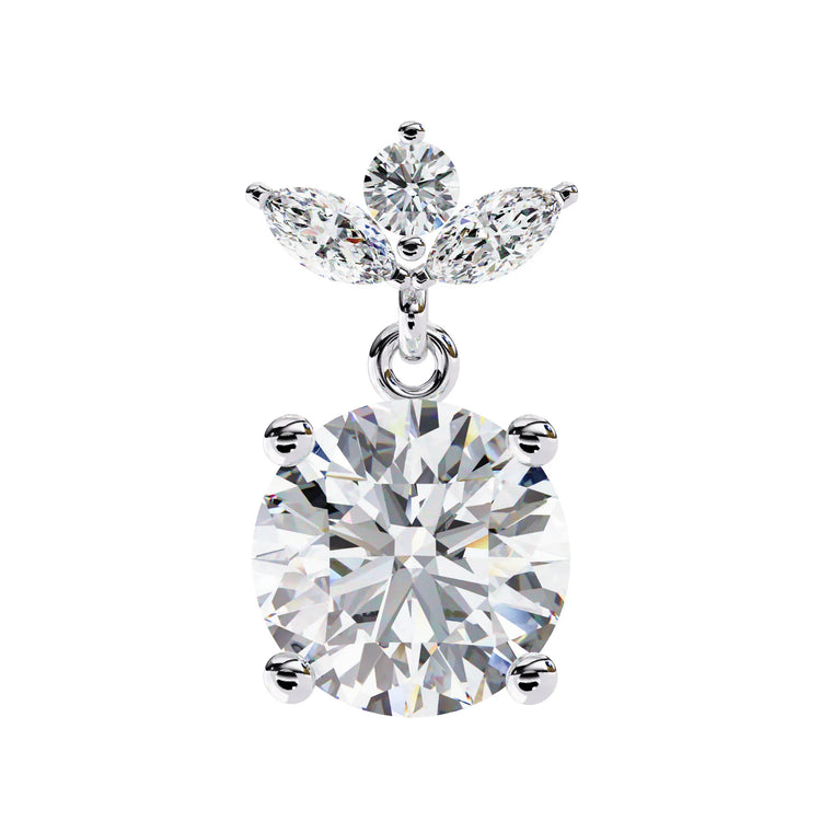 Royal Floral Lab Diamond Drop Earring