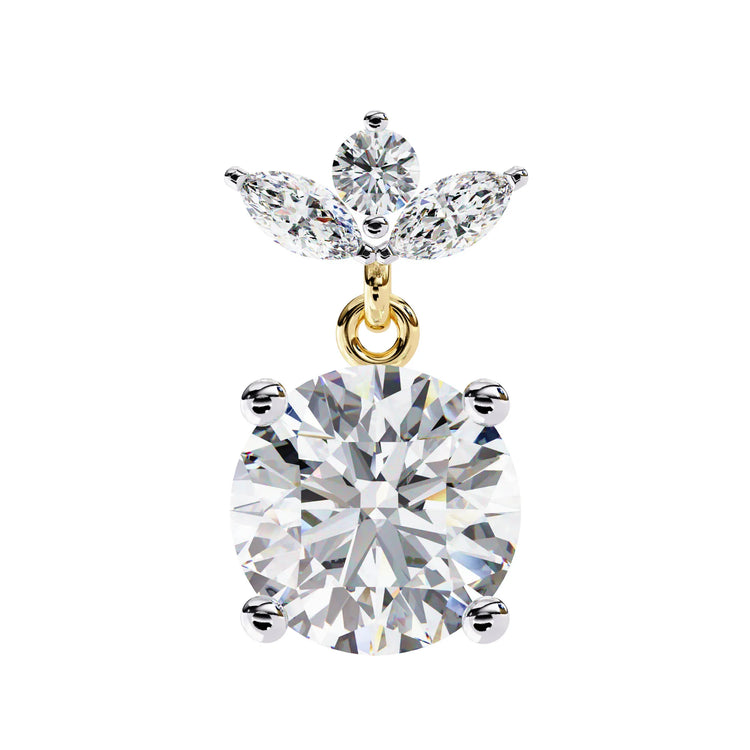 Royal Floral Lab Diamond Drop Earring