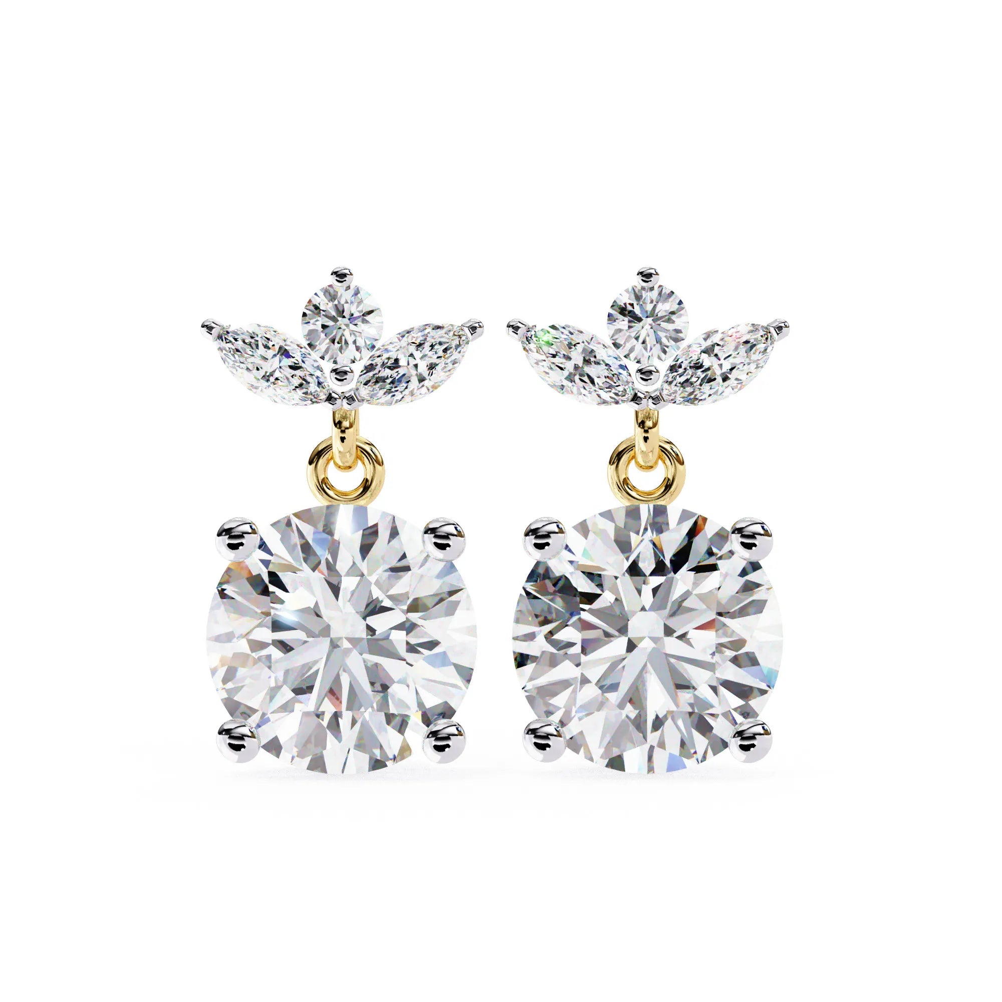 Royal Floral Lab Diamond Drop Earring