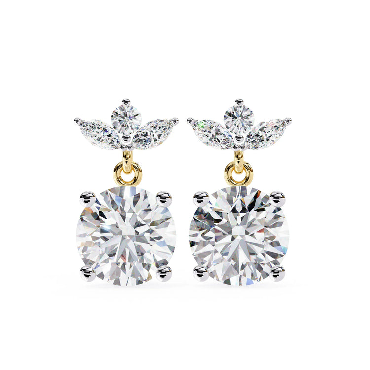 Royal Floral Lab Diamond Drop Earring