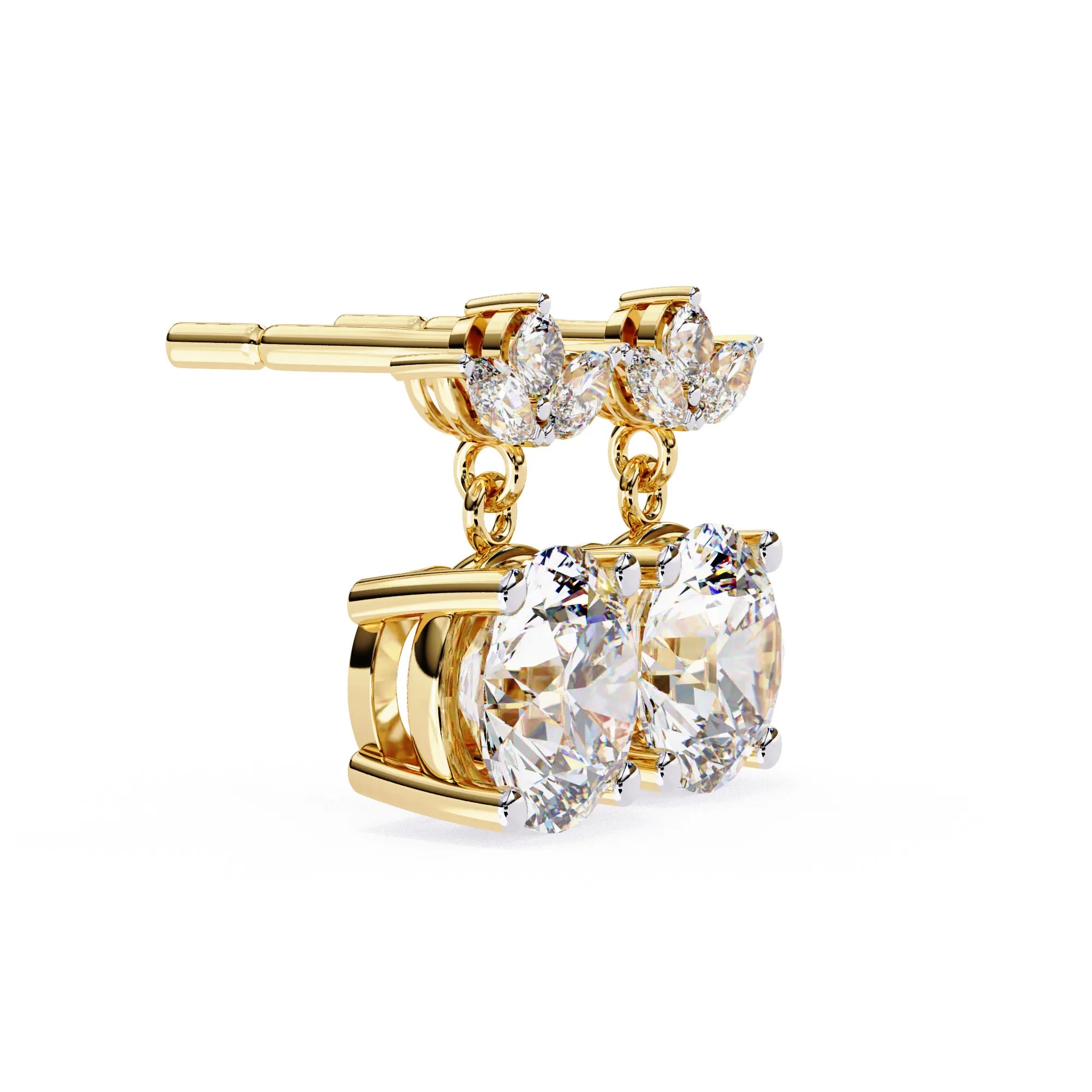 Royal Floral Lab Diamond Drop Earring