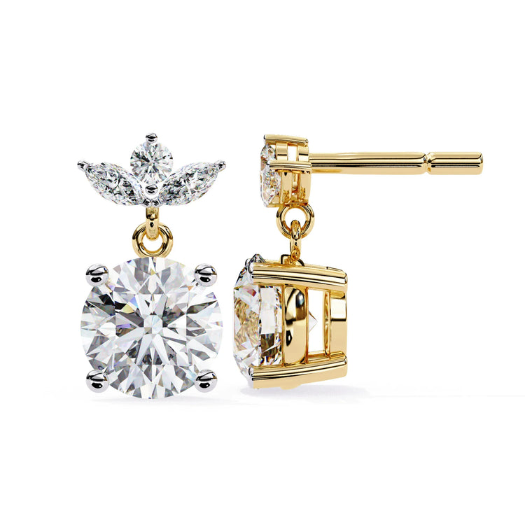Royal Floral Lab Diamond Drop Earring