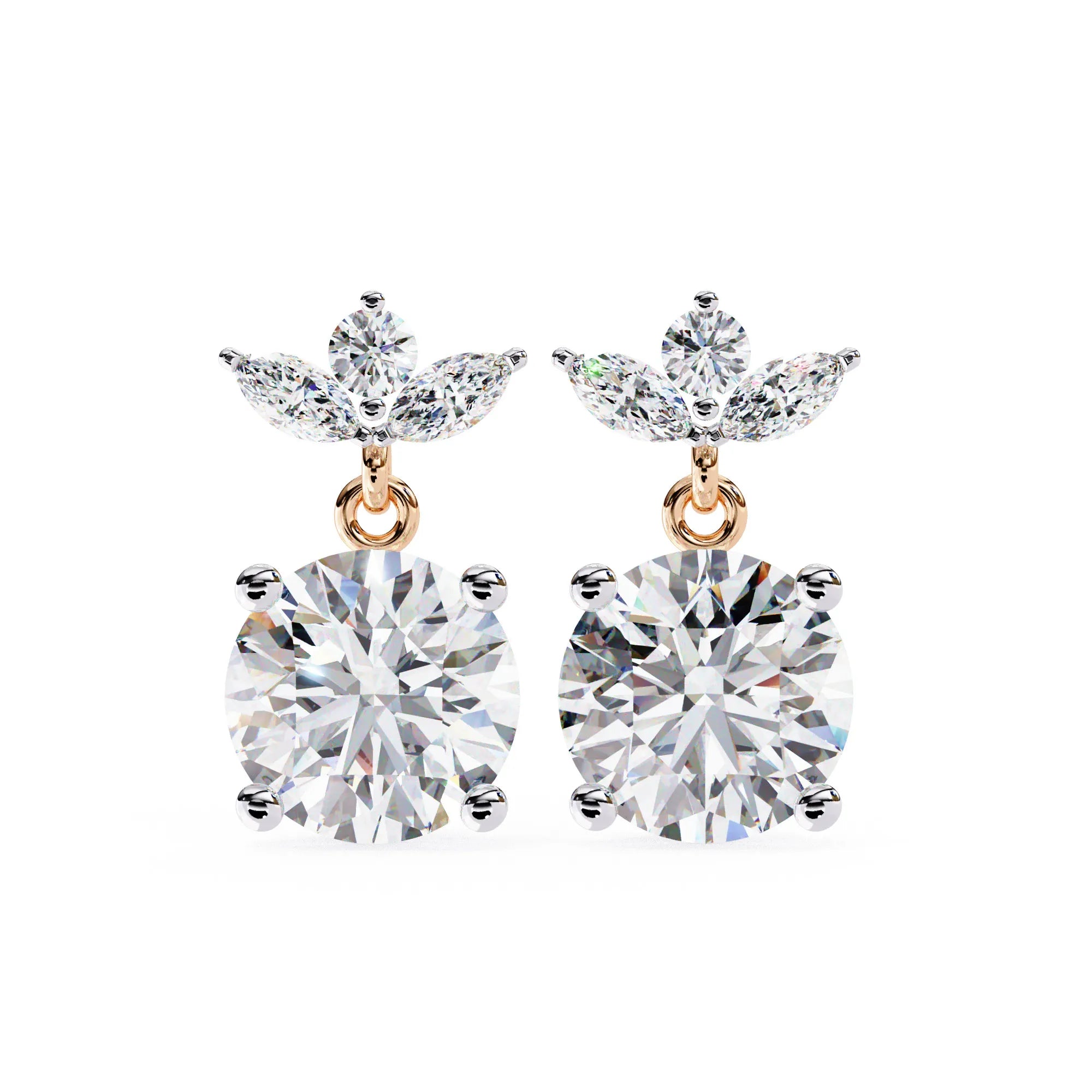 Royal Floral Lab Diamond Drop Earring
