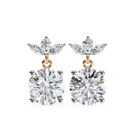 Royal Floral Lab Diamond Drop Earring