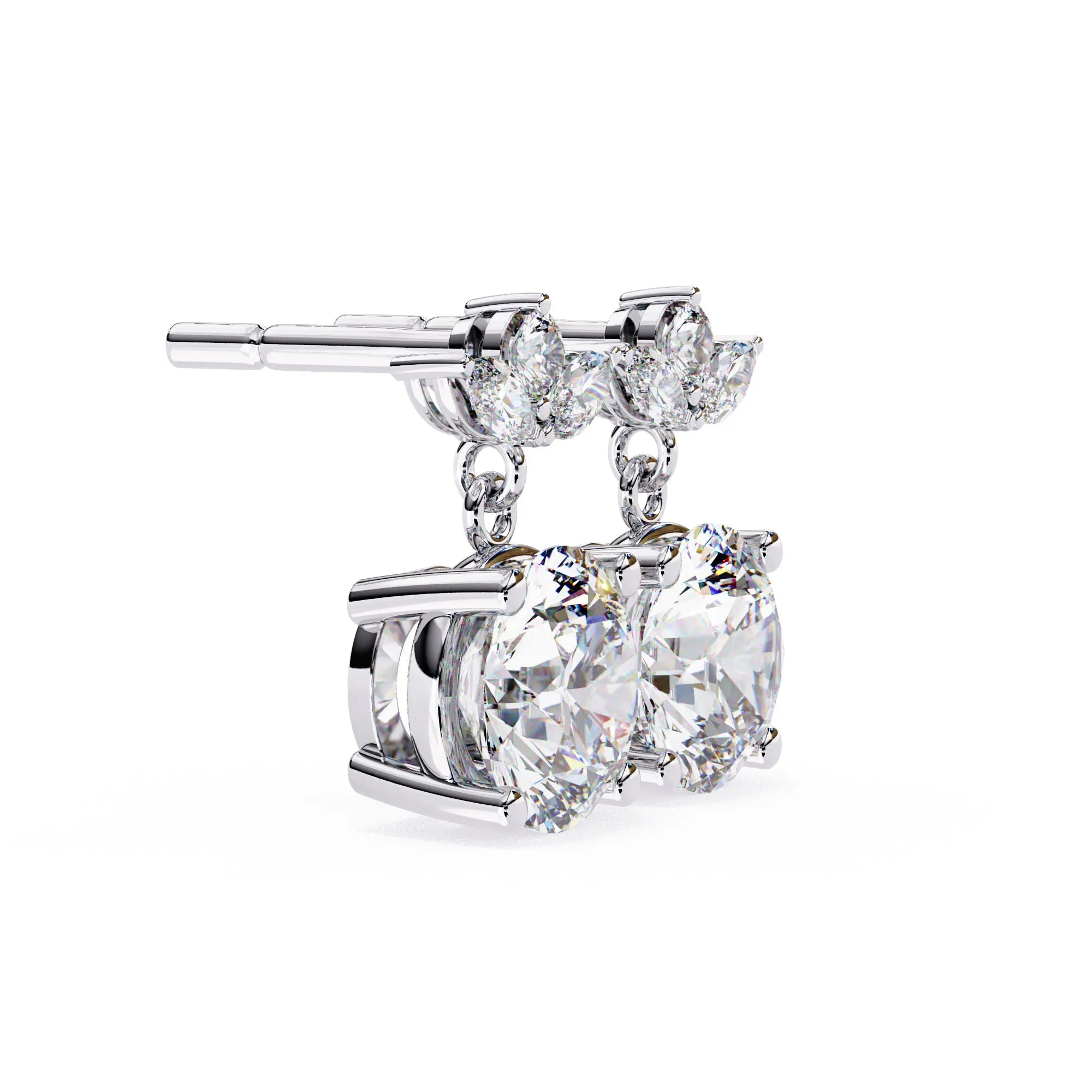 Royal Floral Lab Diamond Drop Earring