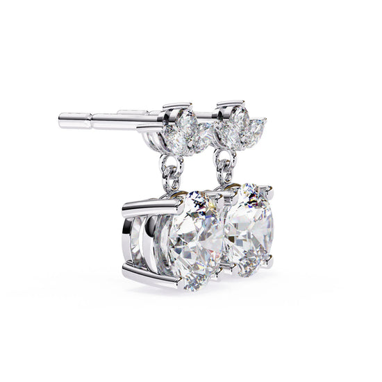 Royal Floral Lab Diamond Drop Earring