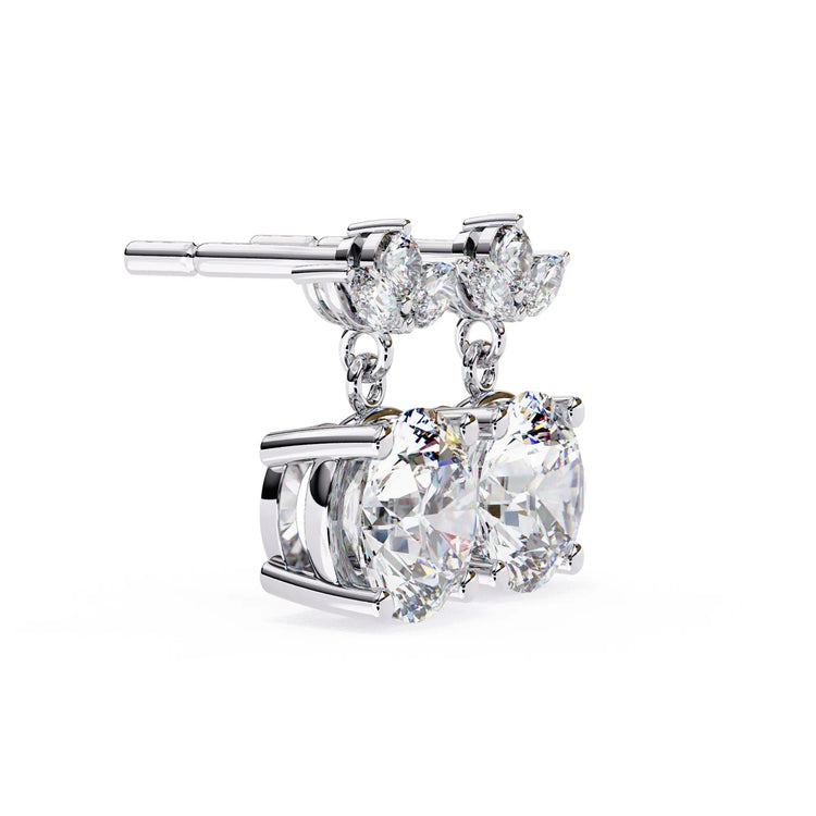 Royal Floral Lab Diamond Drop Earring
