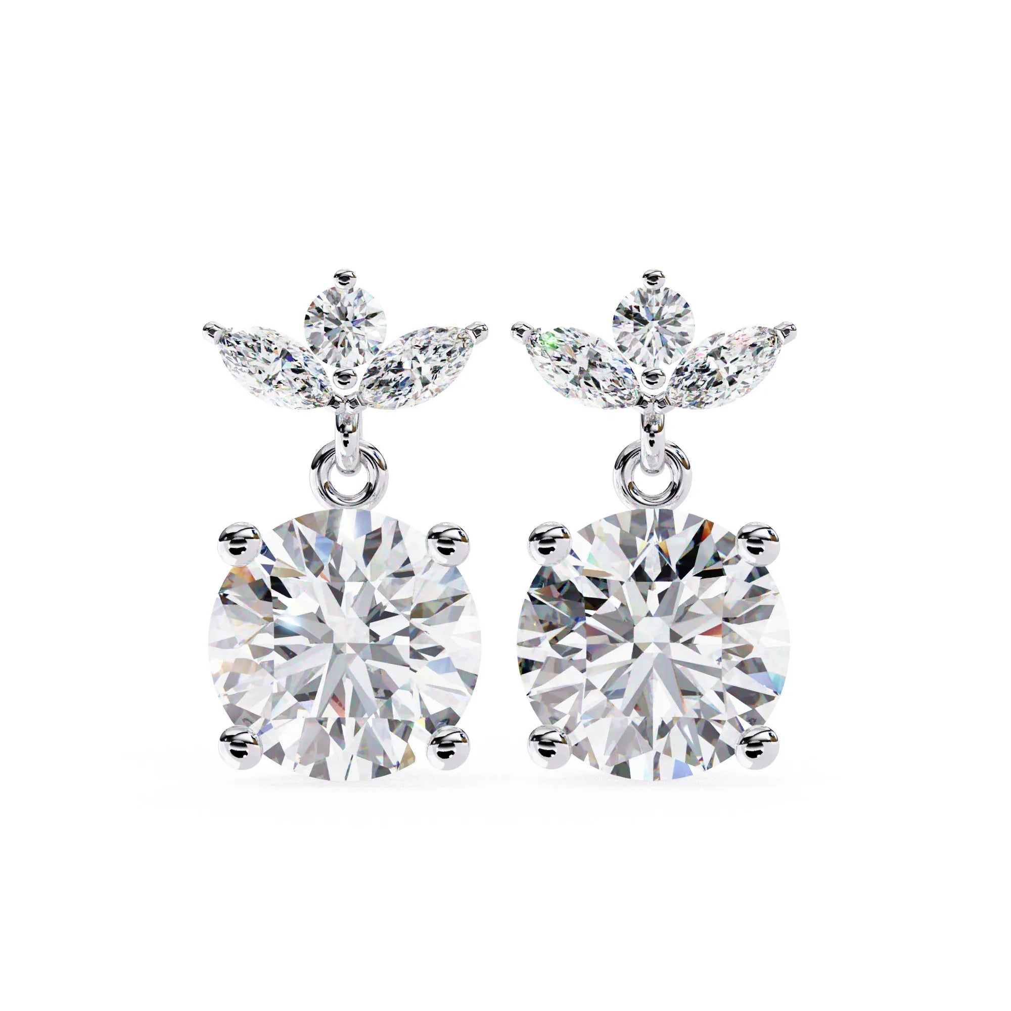 Royal Floral Lab Diamond Drop Earring