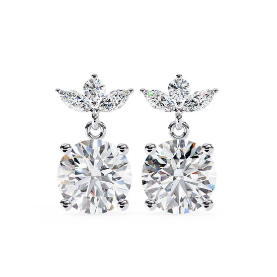 Royal Floral Lab Diamond Drop Earring