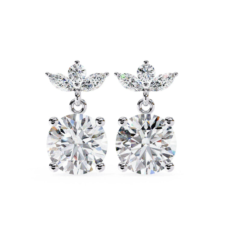 Royal Floral Lab Diamond Drop Earring