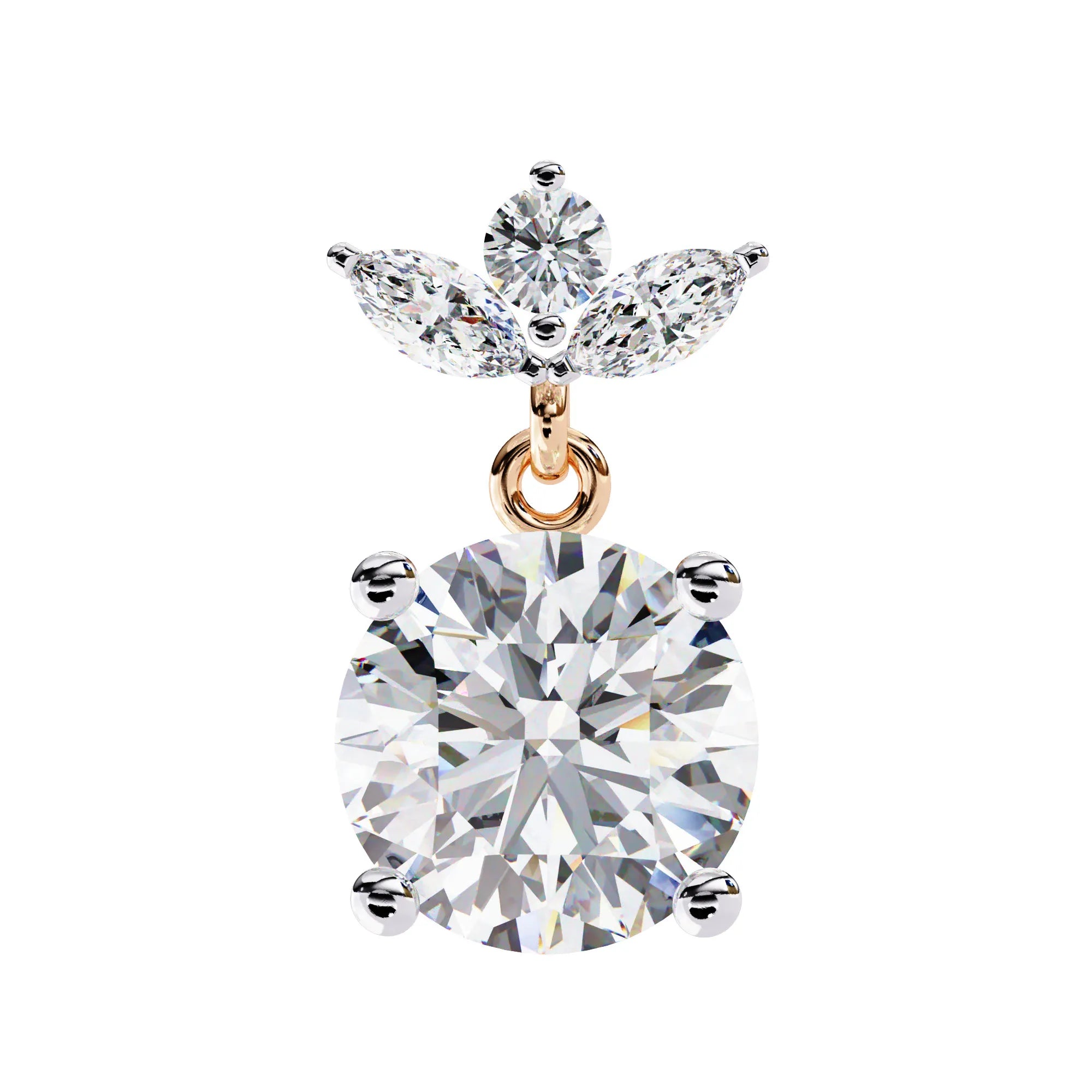 Royal Floral Lab Diamond Drop Earring