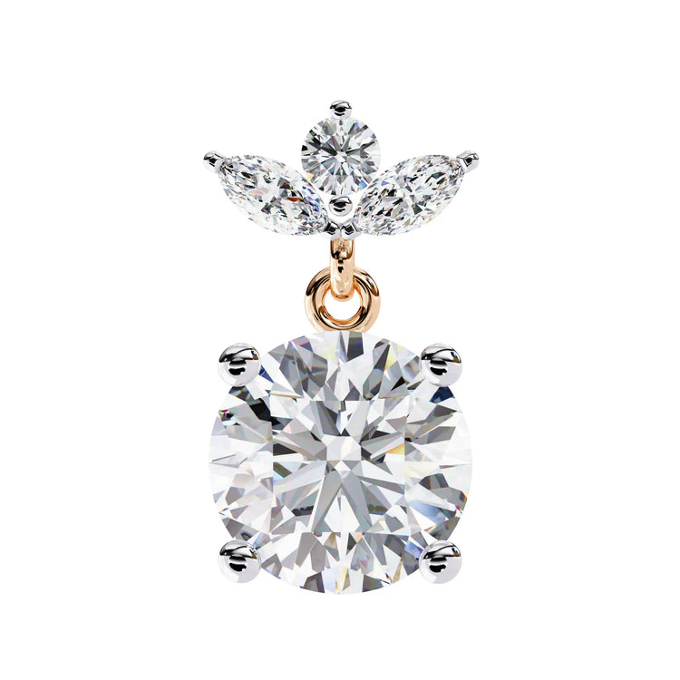 Royal Floral Lab Diamond Drop Earring