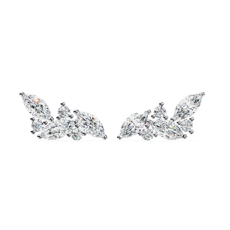 Marquise Cluster Lab Diamond Studs Earring