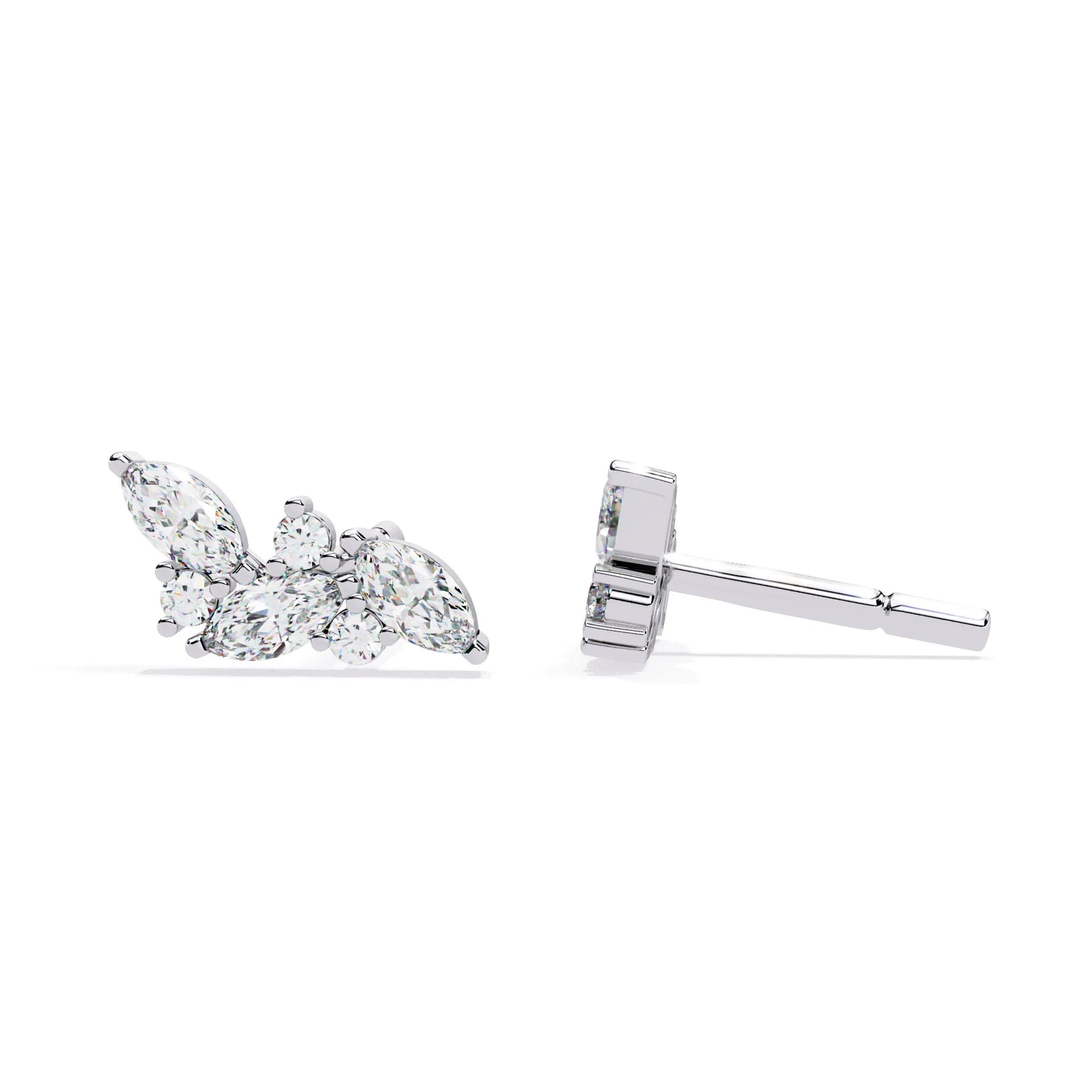 Marquise Cluster Lab Diamond Studs Earring