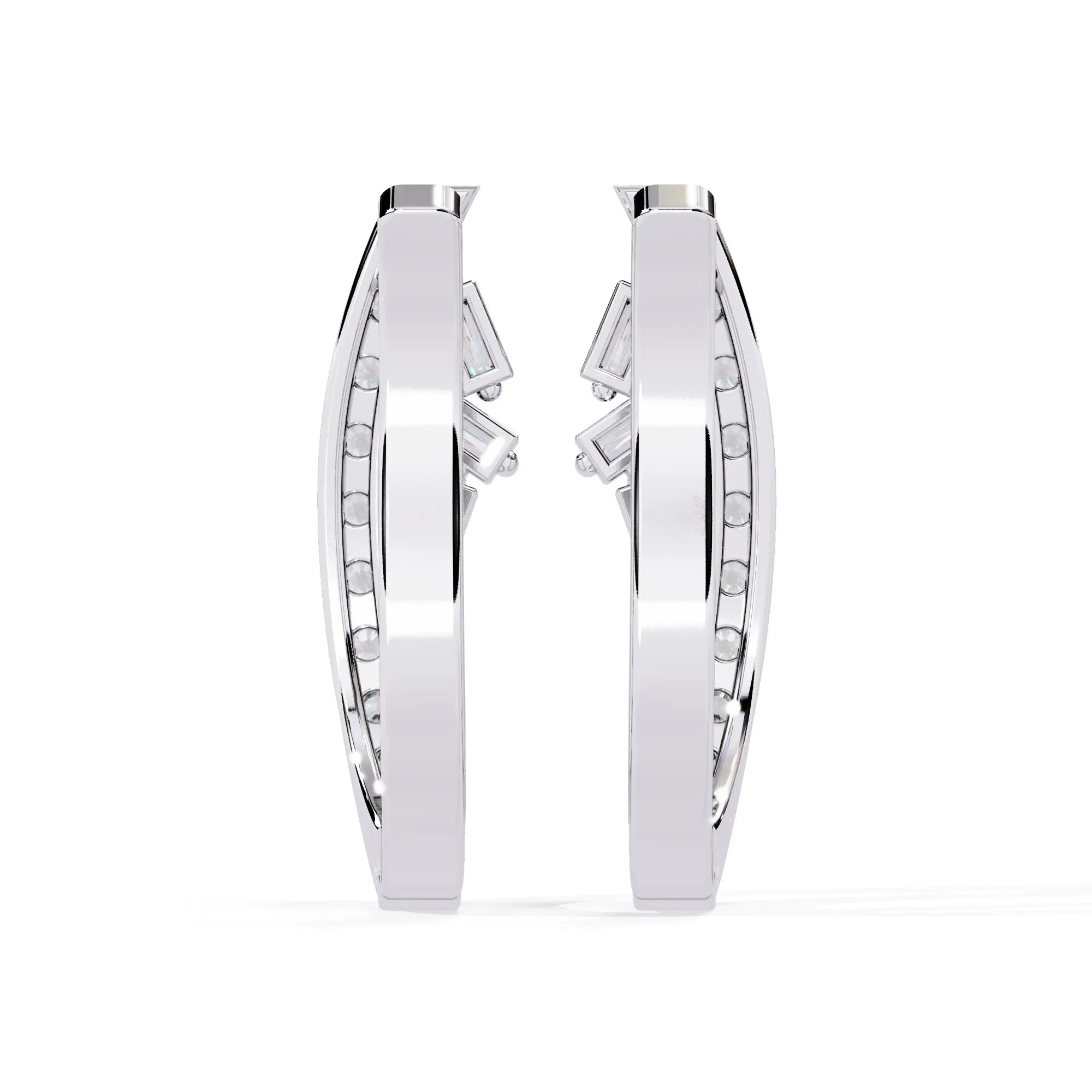 Glistening Curve Lab Diamond Hoop Earring