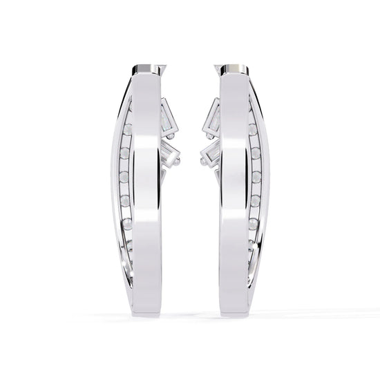Glistening Curve Lab Diamond Hoop Earring