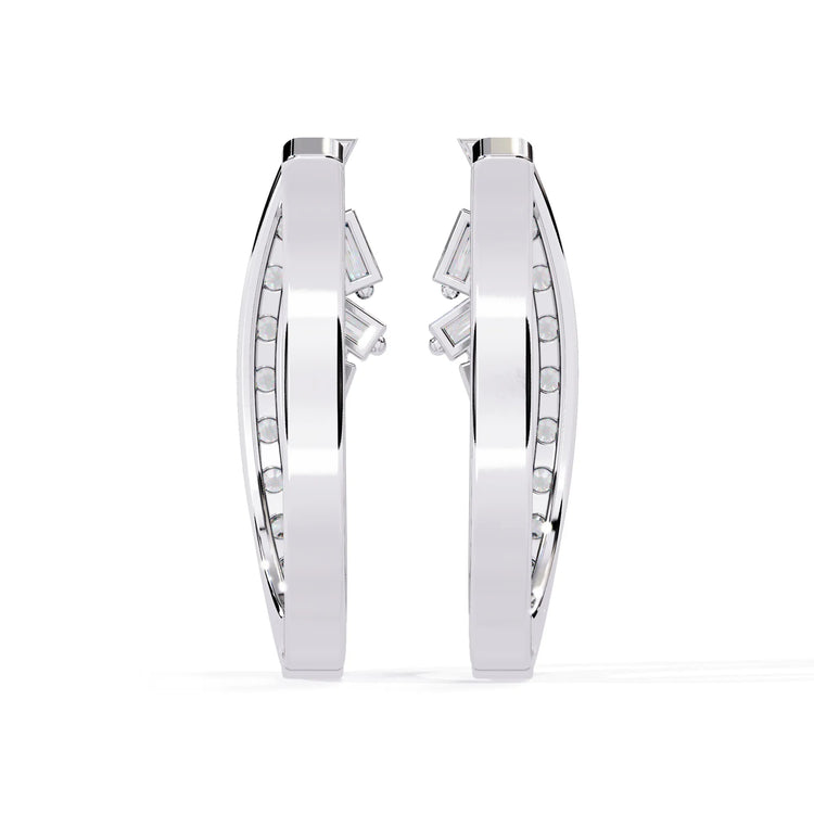 Glistening Curve Lab Diamond Hoop Earring