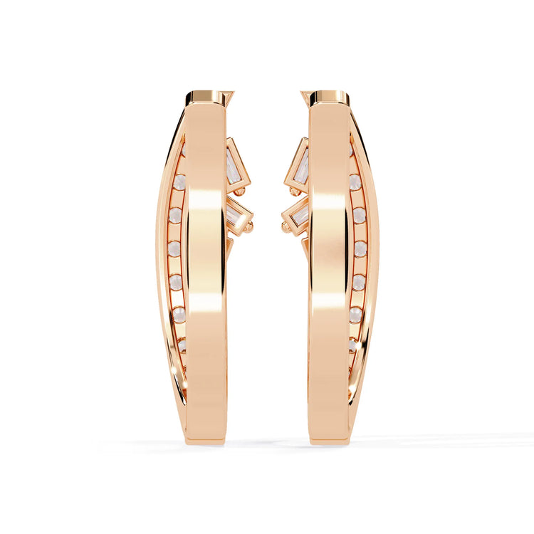 Glistening Curve Lab Diamond Hoop Earring