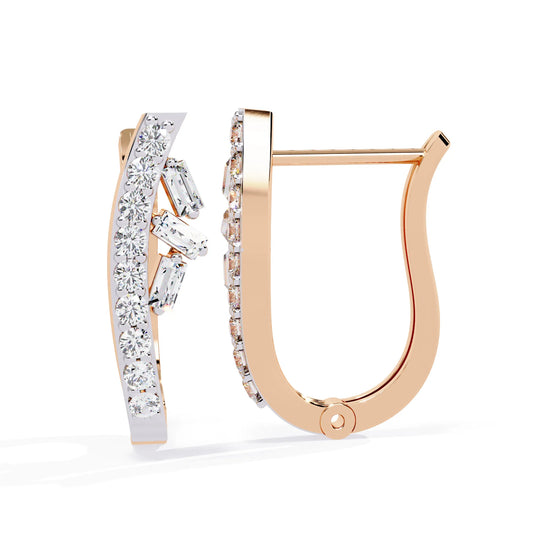 Glistening Curve Lab Diamond Hoop Earring