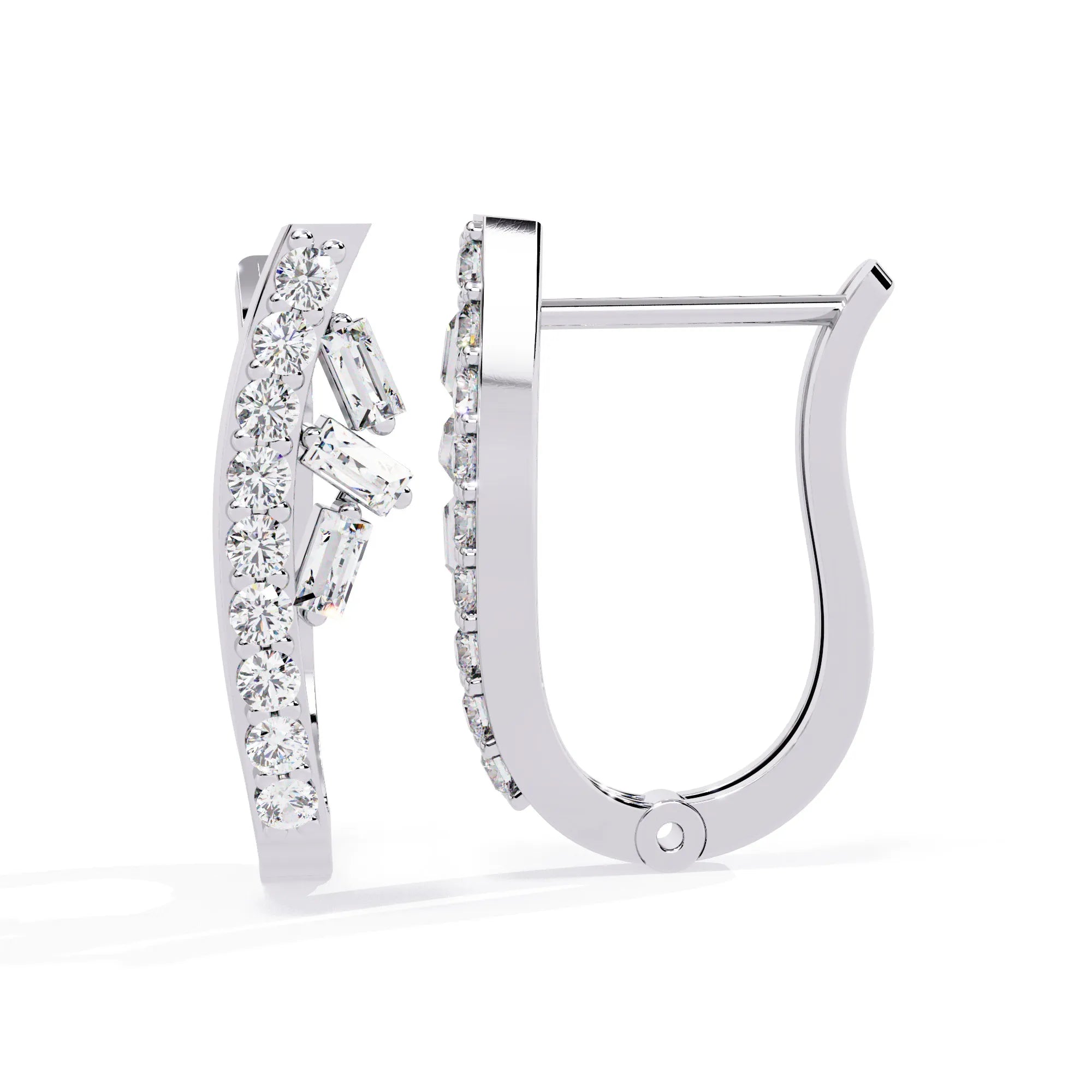 Glistening Curve Lab Diamond Hoop Earring